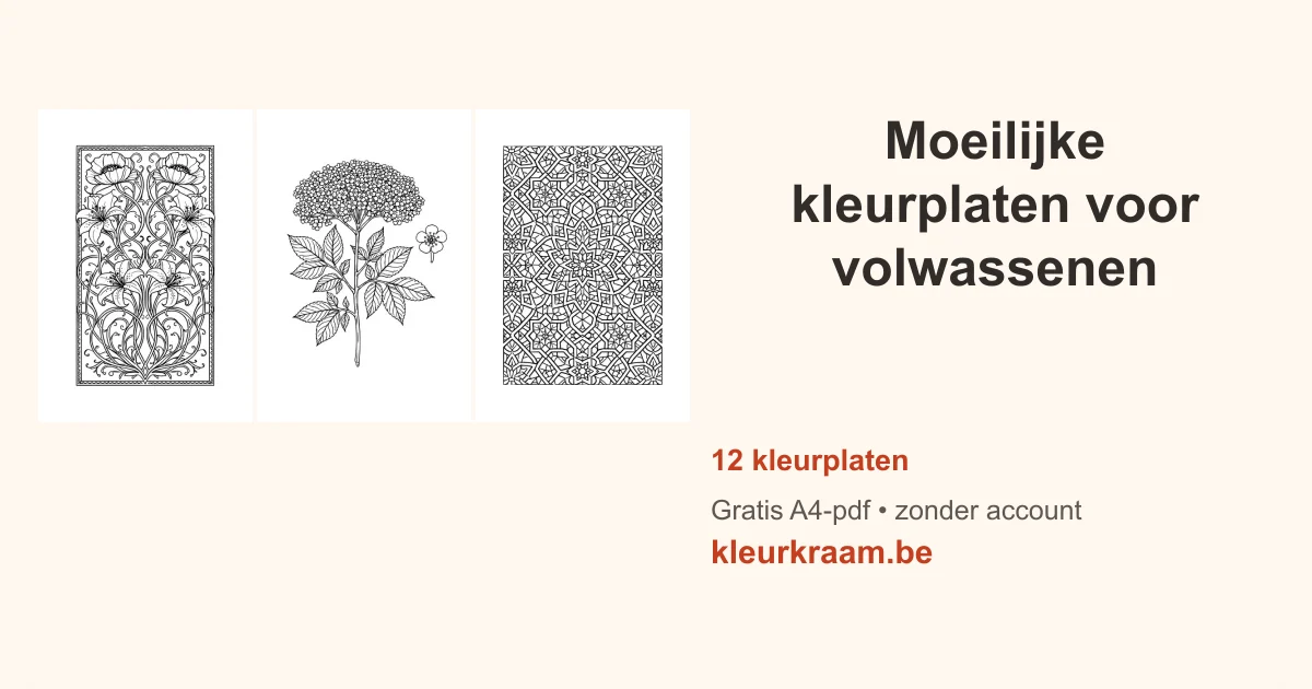 Moeilijke kleurplaten voor volwassenen