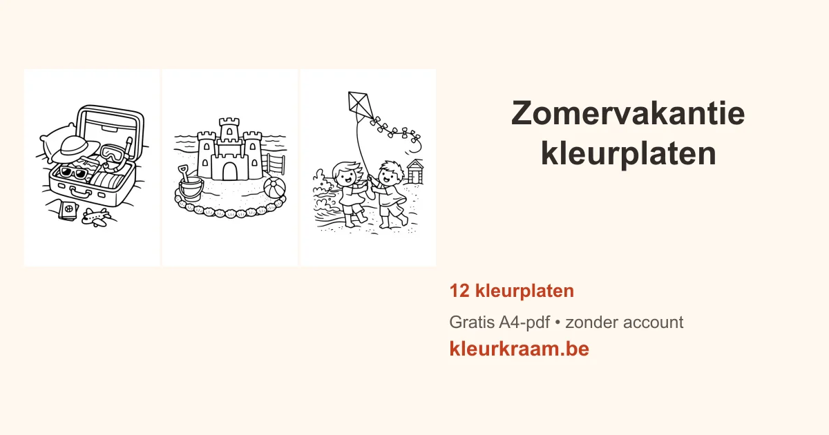 Zomervakantie kleurplaten